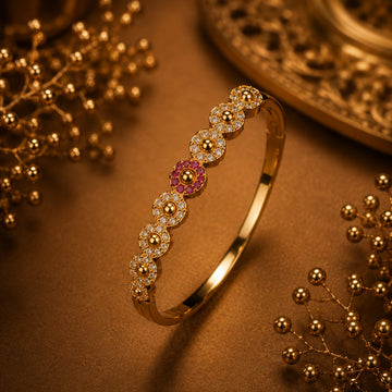 Fozia Ruby Crystal Line Kada Bracelet – Women Jewelry Pakistan