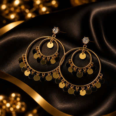 Coin Statement Hoop Earrings – Women Fashion Jewelry | Fozia