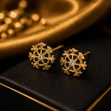 Crystal Snowflake Stud Earrings – Women Fashion Jewelry | Fozia