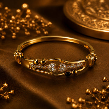 Fozia Royal Wave Crystal Kada Bracelet – Luxury Women Jewelry