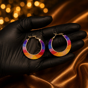 Rainbow Hoop Earrings – Women Fashion Jewelry | Fozia