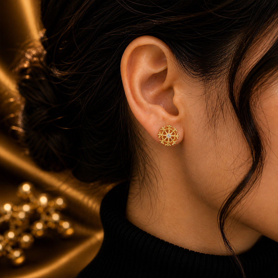 Crystal Snowflake Stud Earrings – Women Fashion Jewelry | Fozia