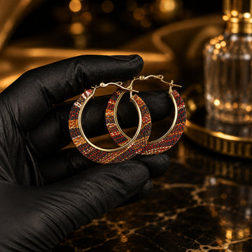 Dark Ethnic Hoop Earrings – Women Fashion Jewelry | Fozia