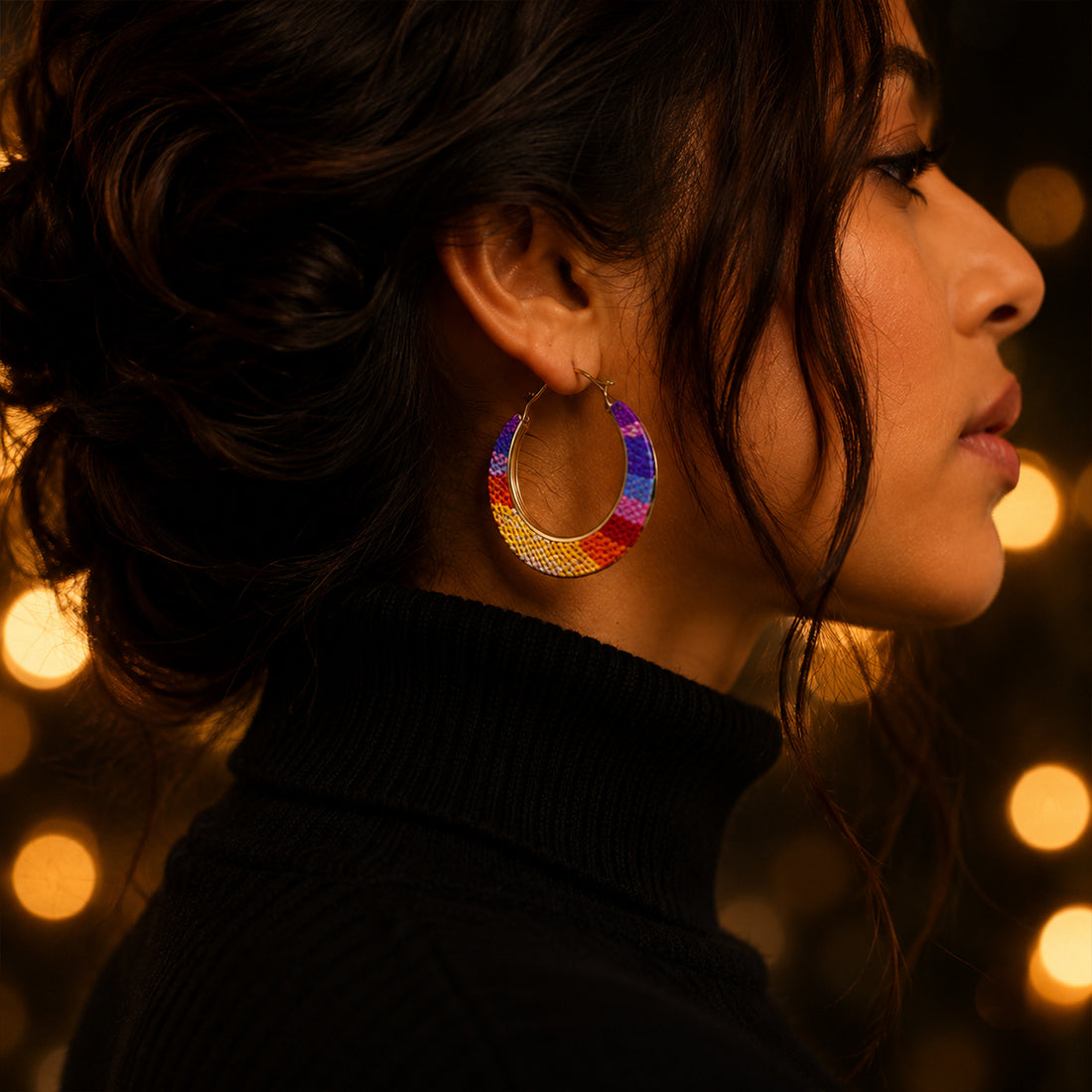 Rainbow Hoop Earrings – Women Fashion Jewelry | Fozia