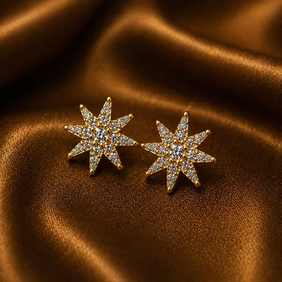 Crystal Starburst Stud Earrings – Women Fashion Jewelry | Fozia