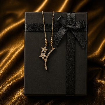 Fozia Floral Curve Crystal Pendant Necklace – Women Jewelry
