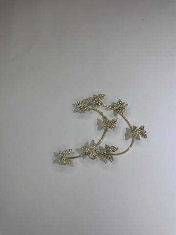 Crystal Butterfly Hoop Earrings – Women Fashion Jewelry | Fozia