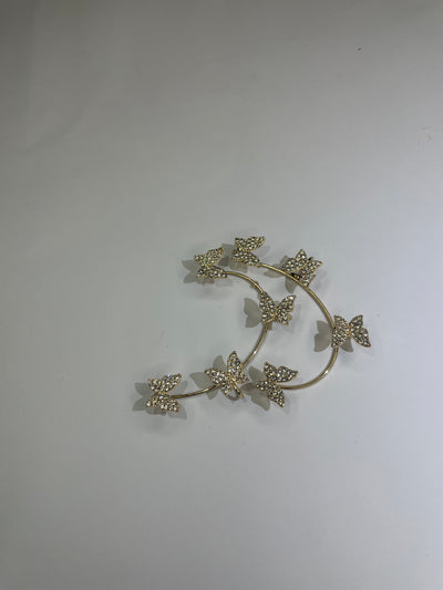 Crystal Butterfly Hoop Earrings – Women Fashion Jewelry | Fozia